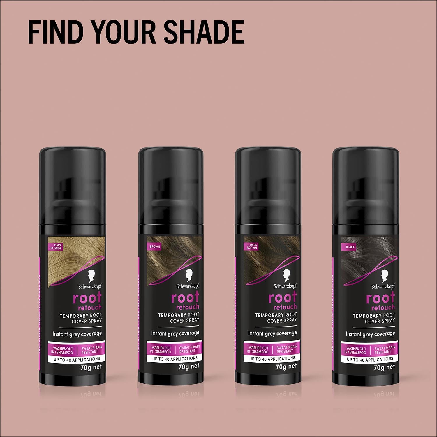 Root Retouch Temporary Root Cover Spray Brown 70g 3 Pack