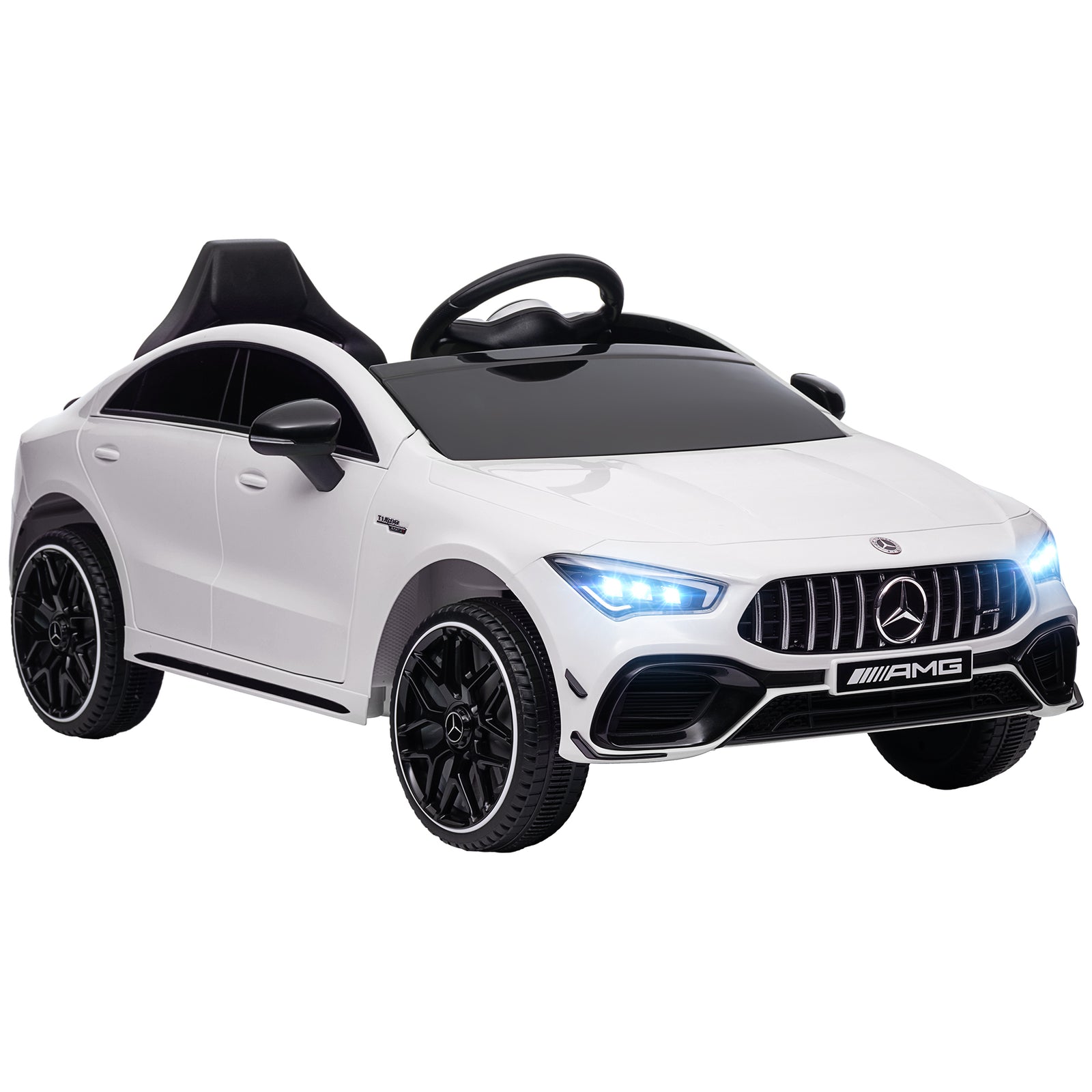 Mercedes-amg Cla 45 Licensed 12v Ride On Car W/ Music | White