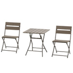 3 Pcs Foldable Garden Bistro Set Folding Table And Chairs