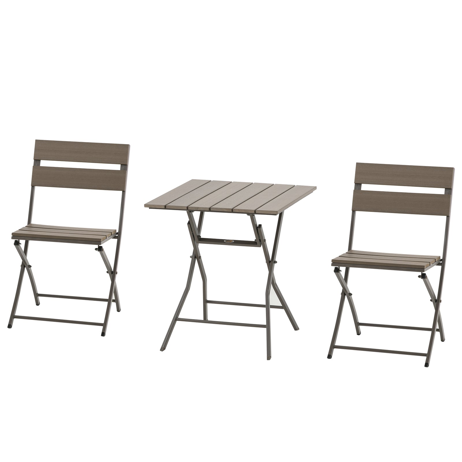 3 Pcs Foldable Garden Bistro Set Folding Table And Chairs