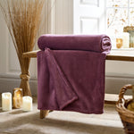 Snuggle Touch Solid Colour Fleece Throw – 140x180cm – Super Soft Plain Blanket | 140cm x 180cm | Magenta