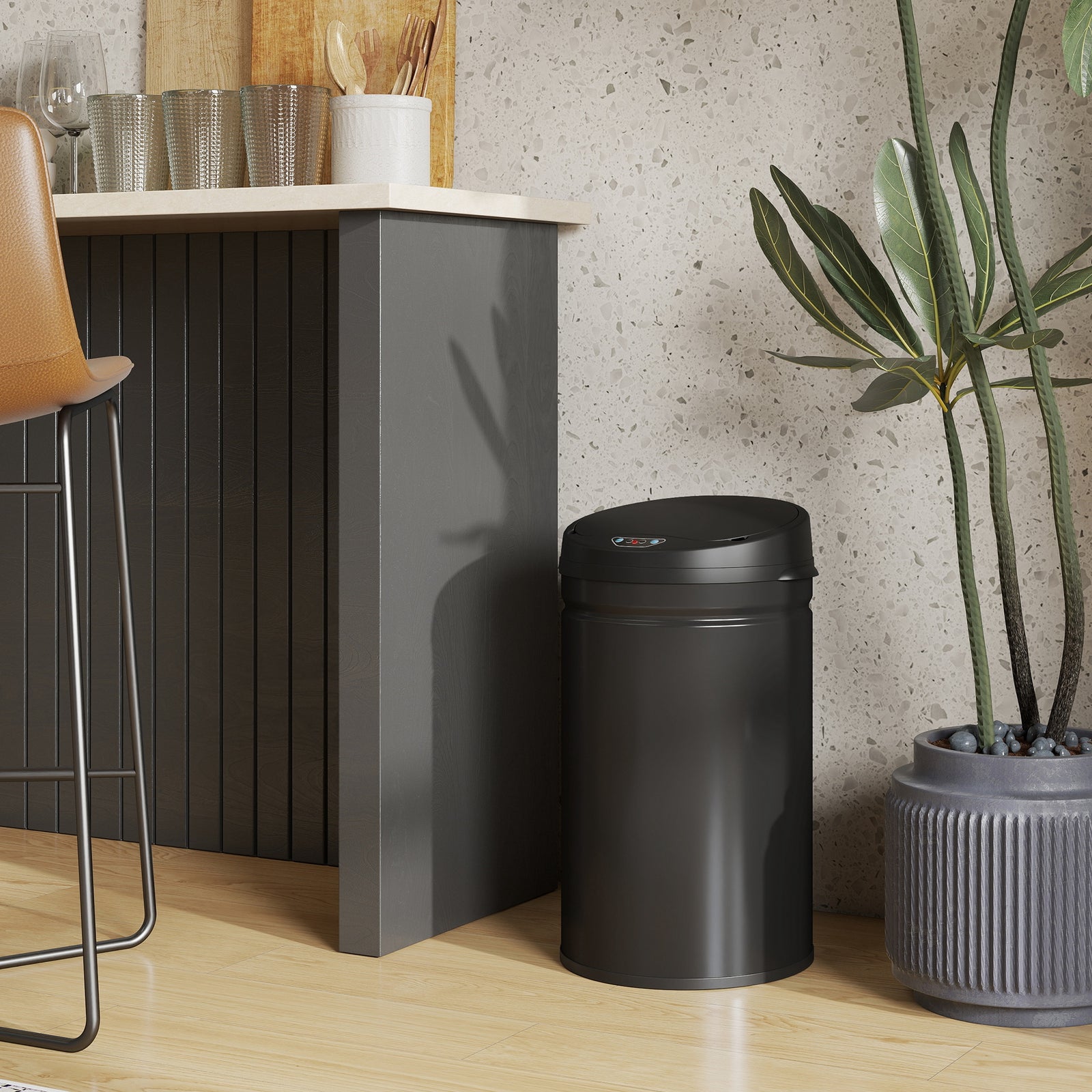 HOMCOM 30l Sensor Bin With Soft-close Lid, Automatic Touchless Kitchen Bin