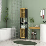 Tall Bathroom Cabinet Bamboo With Adjustable Shelves