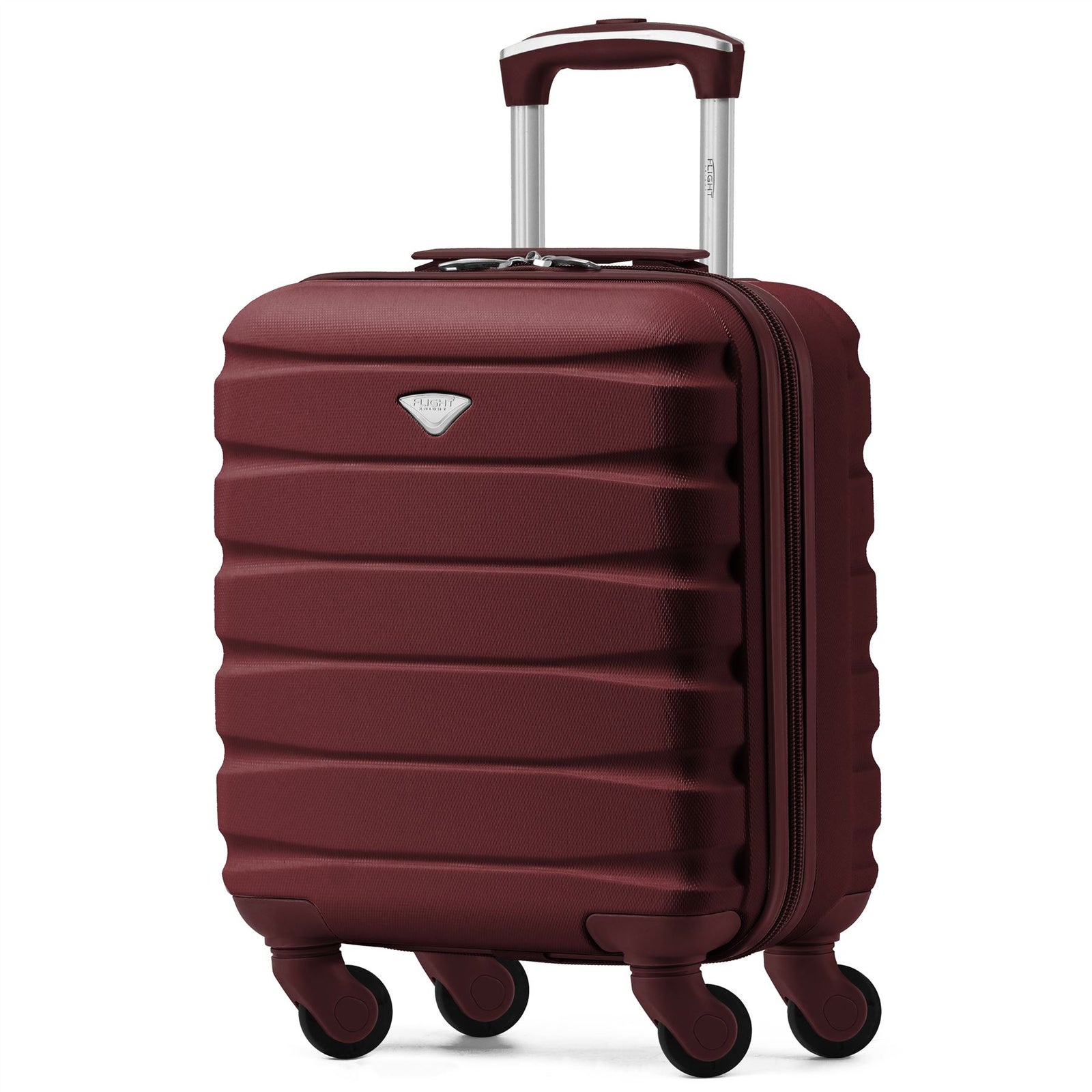 45x36x20cm Lightweight Underseat Cabin Carry On Suitcase - 100+ Airline Approved - Hard Shell Luggage - 4 Wheels | 45 x 36 x 20cm | Burgundy