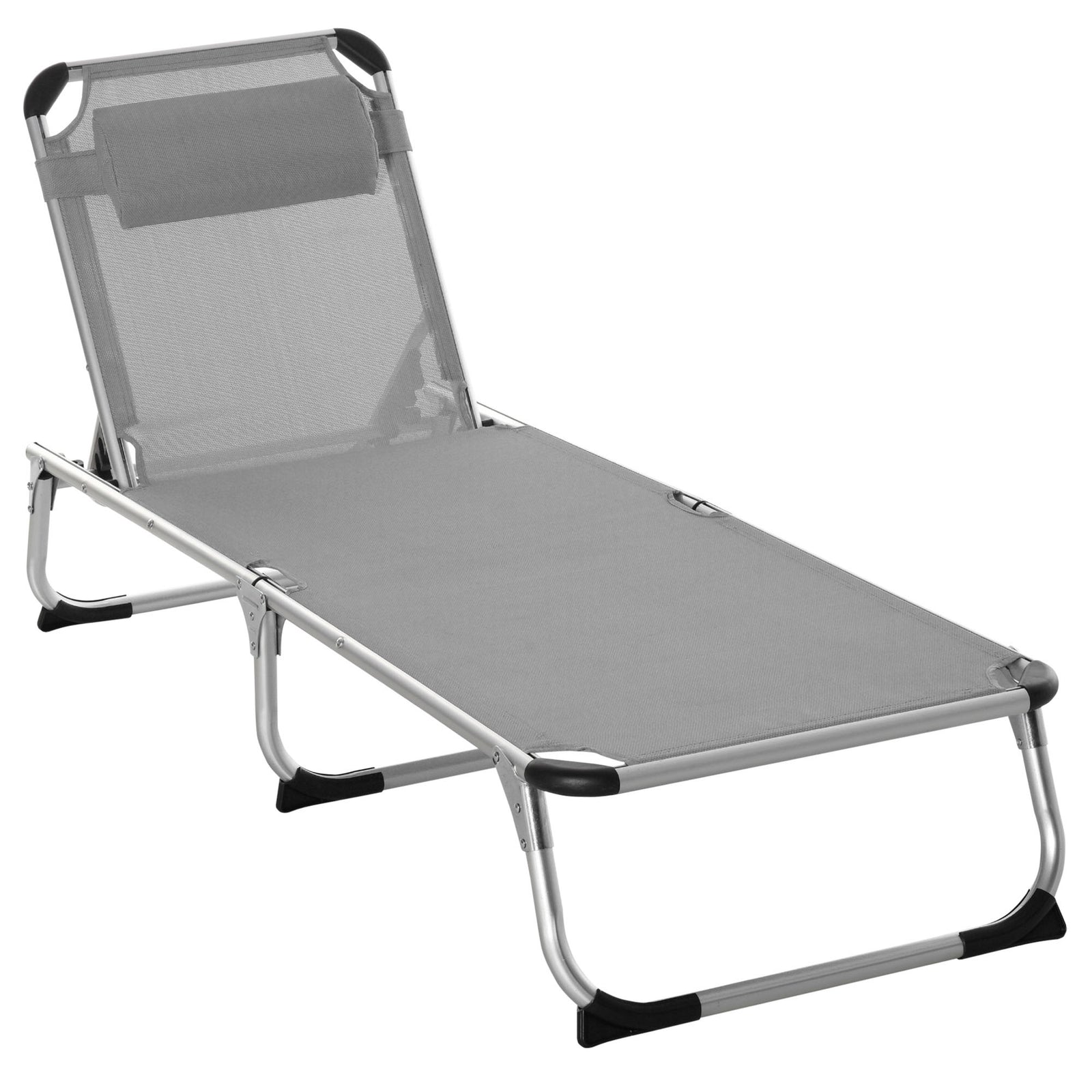 Folding Outdoor Lounger W/ Pillow