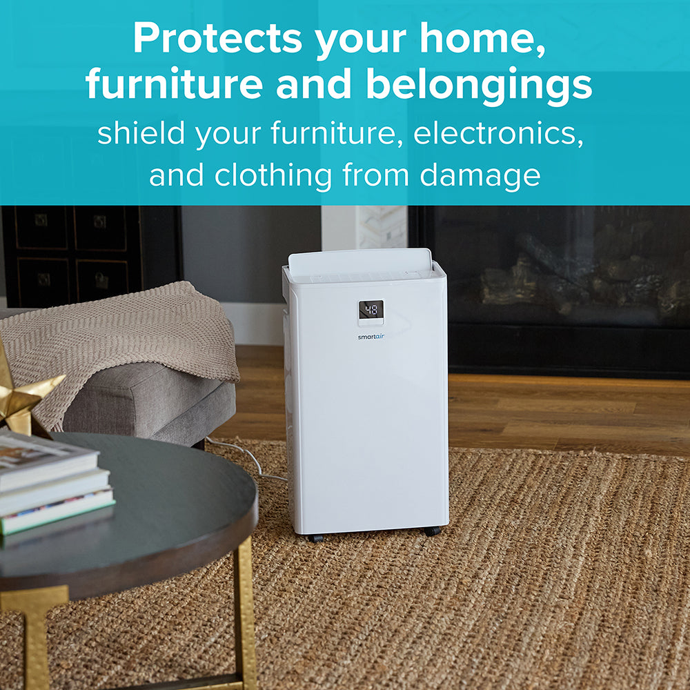 Dehumidifier - 20 Litre Capacity - 5.5L Tank - For Home & Office - Prevents Damp, Mould & Condensation - Helps with Drying Laundry - Humidity Sensor