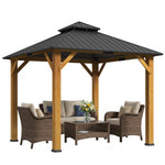 3x(3)m Double-tier Hardtop Gazebo, Outdoor Patio Shelter