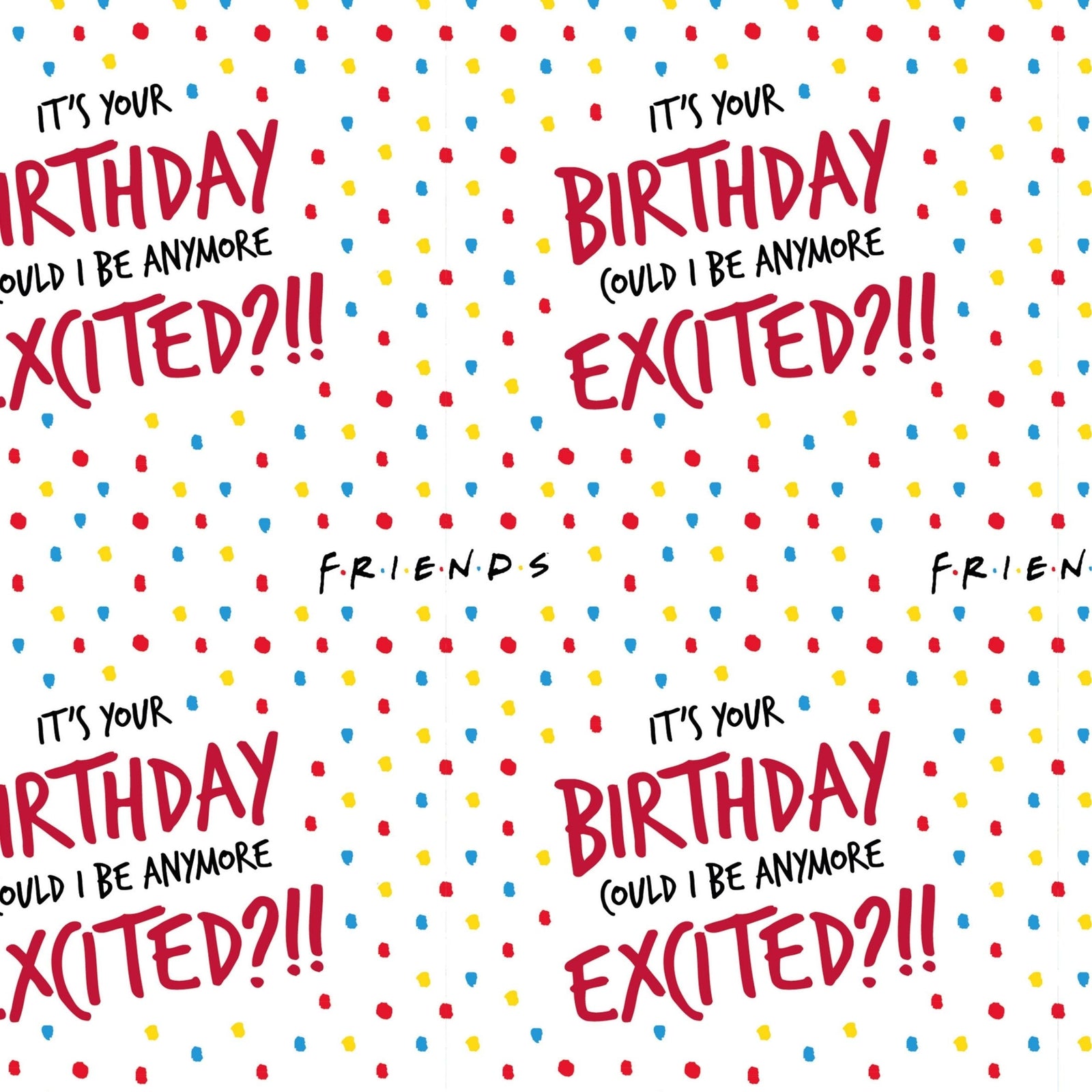 Birthday Wrapping Paper, 2 Sheets & 2 Tags