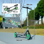 Kids Scooter, Foldable Kick Scooter W/ Adjustable Handlebar | Green