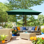 3x2m Patio Umbrella Canopy Tilt Crank | Green