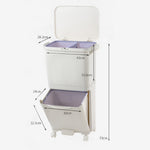 Rubbish Dustbin Recycling Bin Rubbish Trash Home Kitchen White | 38l | White