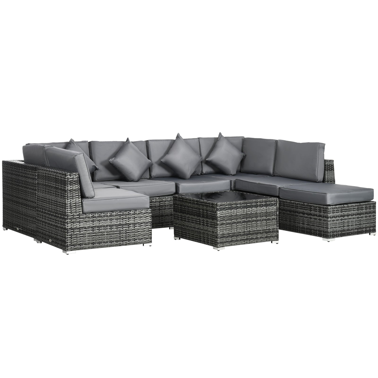 Rattan Outdoor Garden Furniture Patio Corner Sofa Set | Gray
