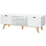 Elegant Tv Stand Storage Unit W/ Wood Legs