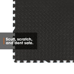 Interlocking Gym Mat - Corrugated Black