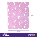 Wicked Gizmos Pink Glow In The Dark Blanket With Luminous Moon And Stars
