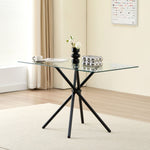 Miami Dining Table With 4 Emily Leather Chairs | Black