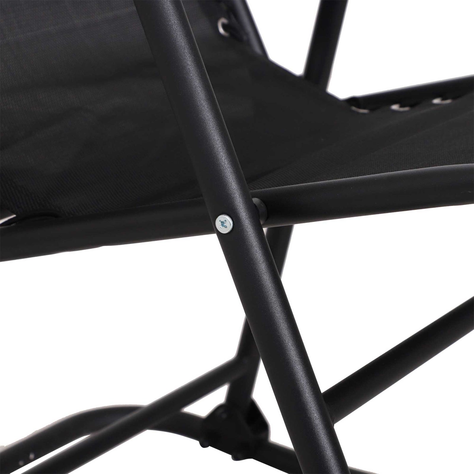 Folding Rocking Chair Zero Gravity With Headrest | Black