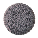 Solid Mango Wood Keeva Grey Round Footstool