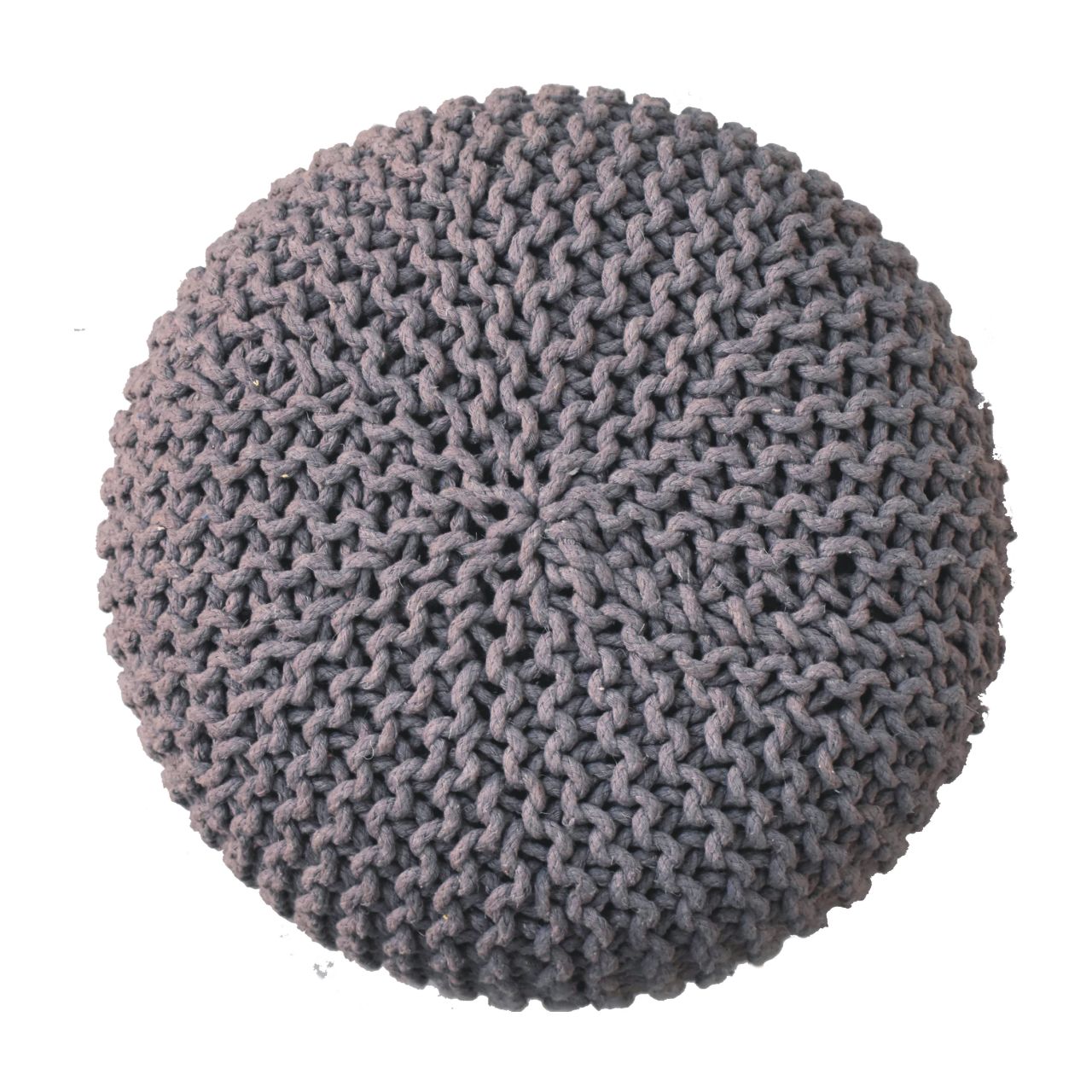 Solid Mango Wood Keeva Grey Round Footstool