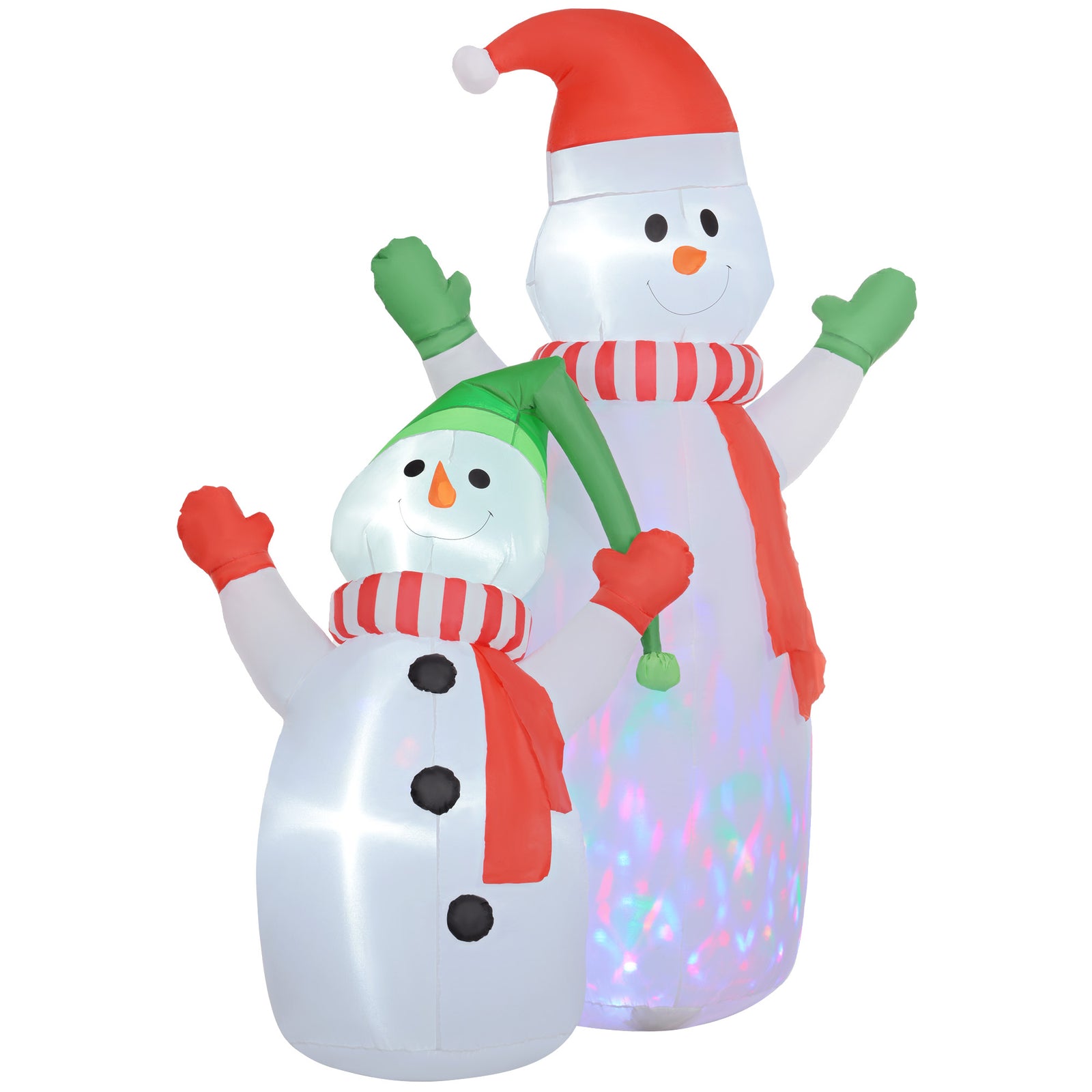 8ft Christmas Inflatable Snowman With Rotating Colorful Led