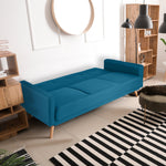 Click-clack Sofa Bed With Ribbed Tufting - 3 Seater | Blue