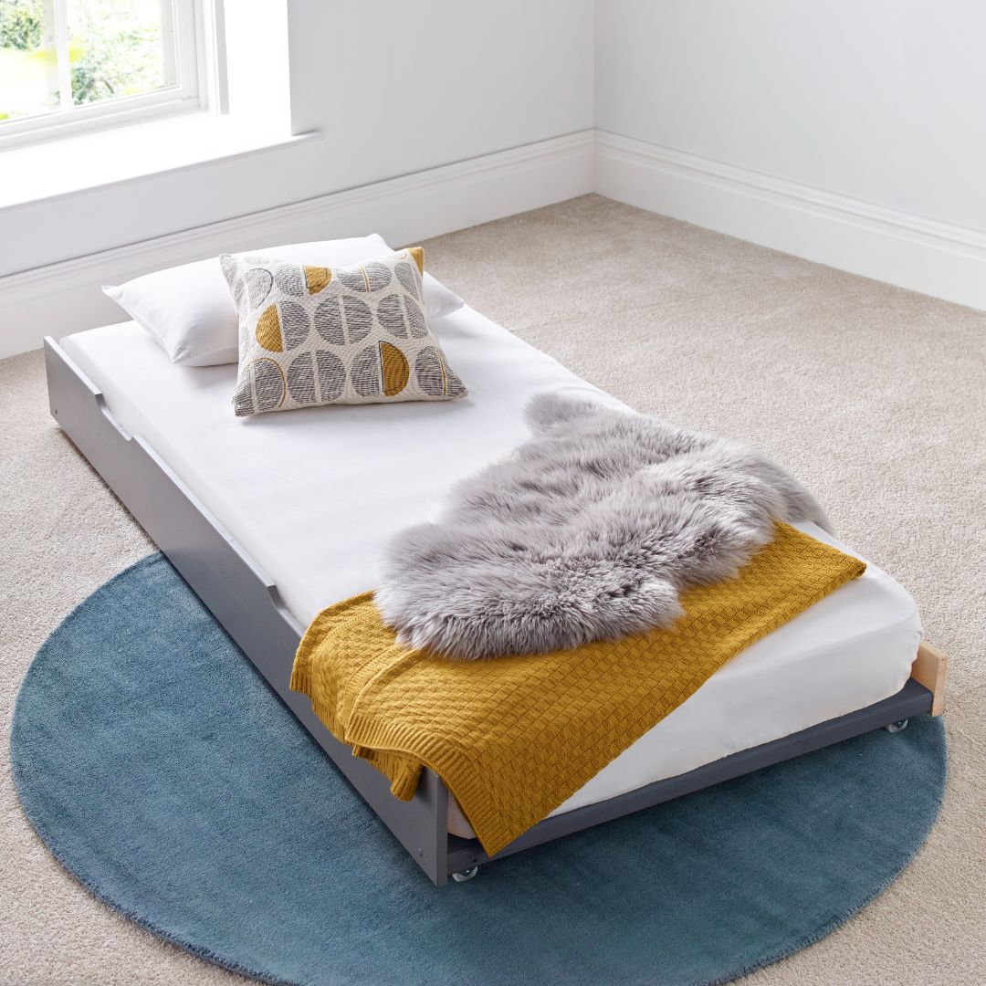 Tyler Guest Bed And Trundle With Pocket Mattresses | Single | Grey