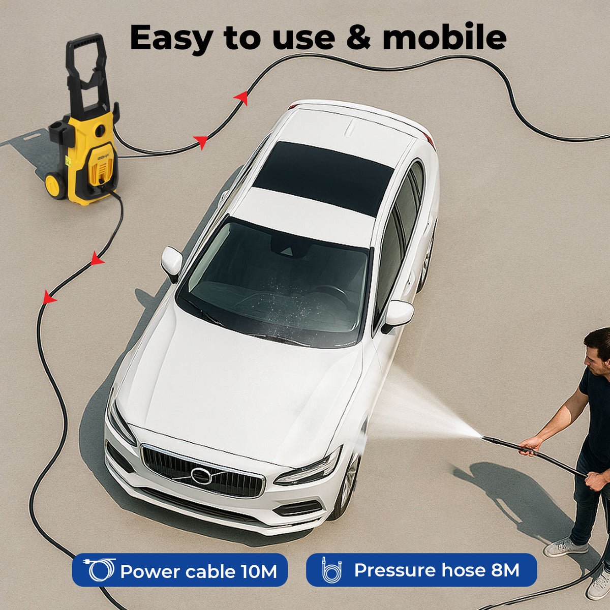 Traderight 1800w High Power Pressure Washer Gun Portable Garden Car Cleaner