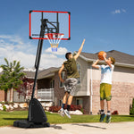 Adjustable Portable Basketball Hoop And Stand With Wheels | Red