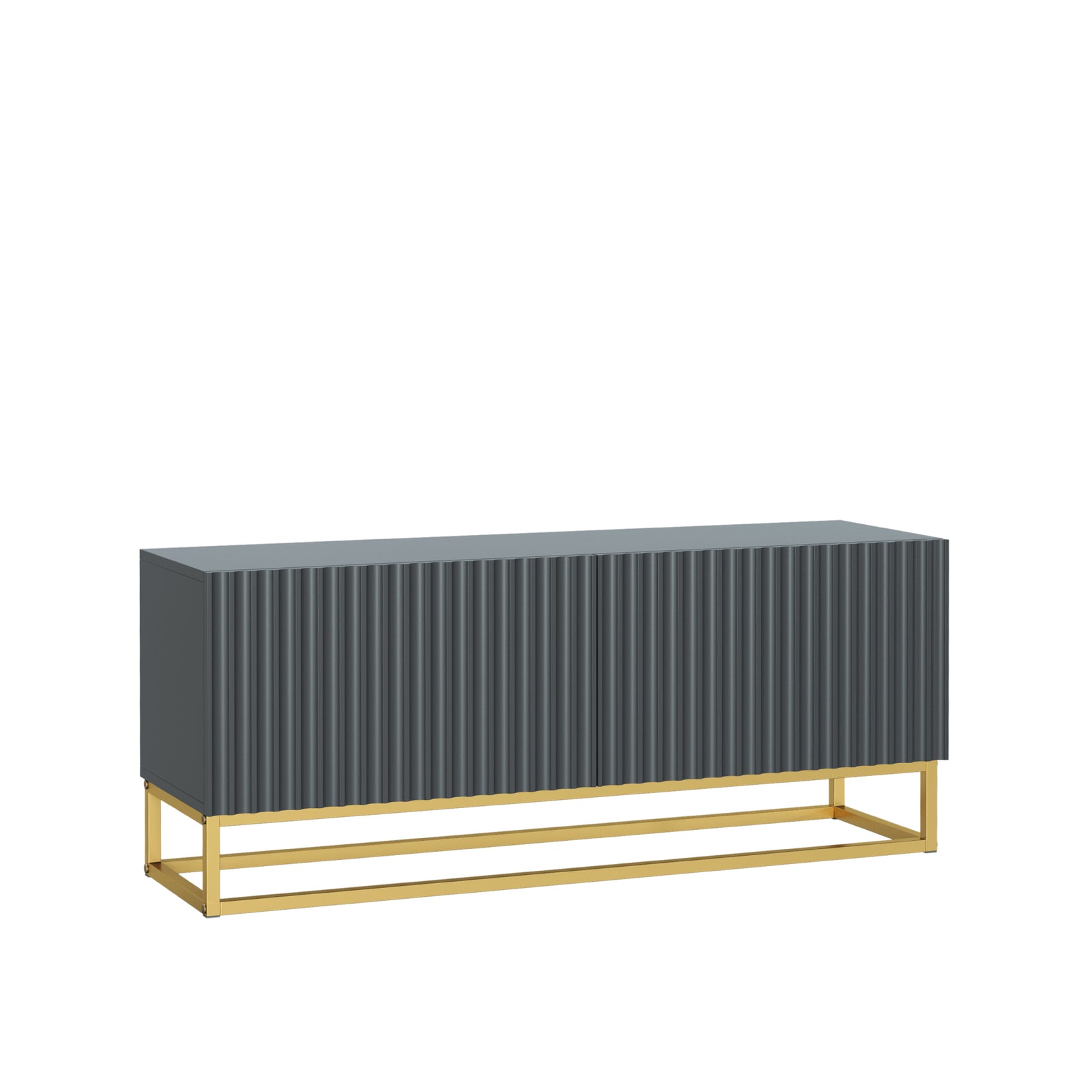Ripple Tv Unit 100cm - Fluted Design | Dark Grey