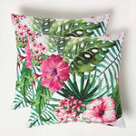Luxury Outdoor Cushions 2 Set, Waterproof, Soft-touch, Summer Flower, For Garden And Indoors