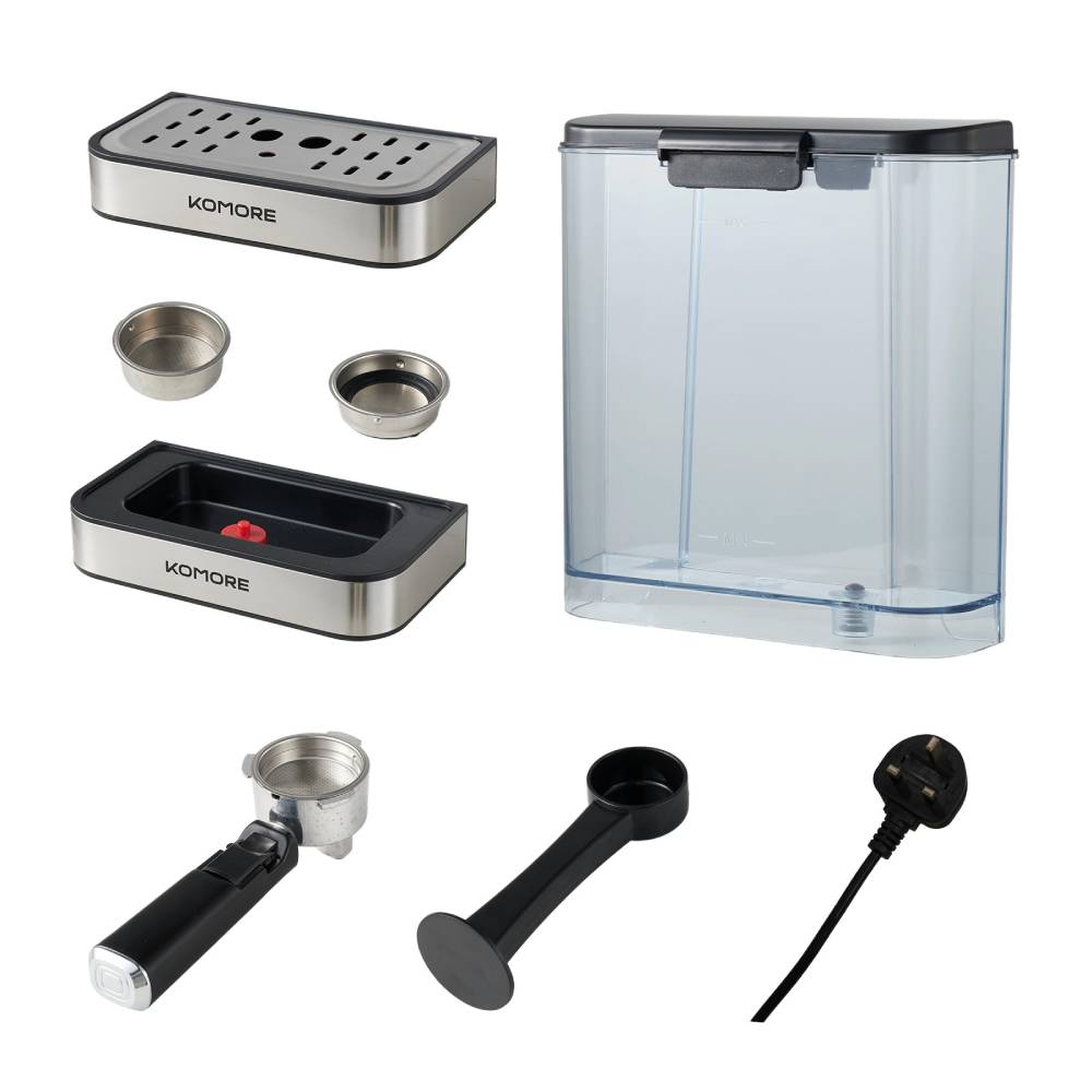 Semi-automatic Espresso Machine 850w, 1.6l Stainless Steel With Pressure Gauge & Milk Frother