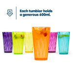 Livivo Bpa Free Acrylic Tumblers Set Of 6 Stackable Cups Clear