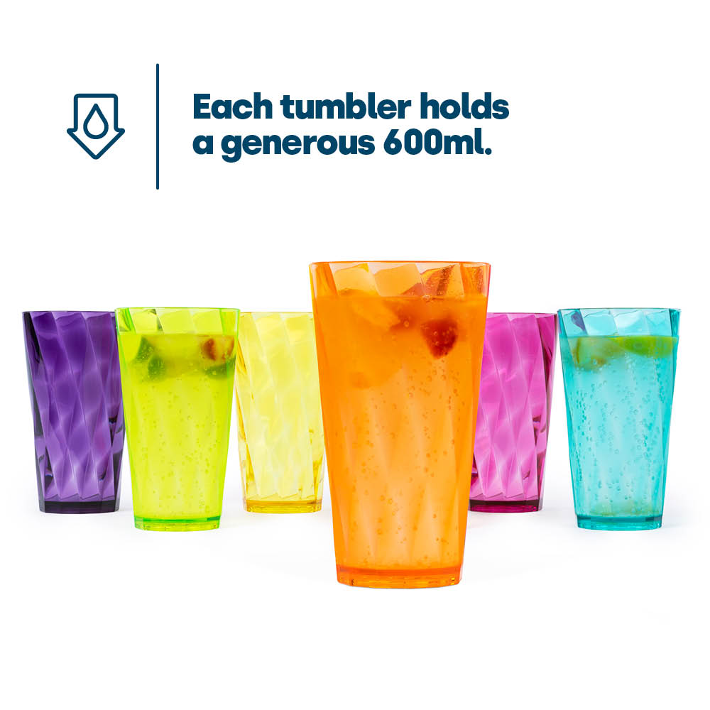 Livivo Bpa Free Acrylic Tumblers Set Of 6 Stackable Cups Clear