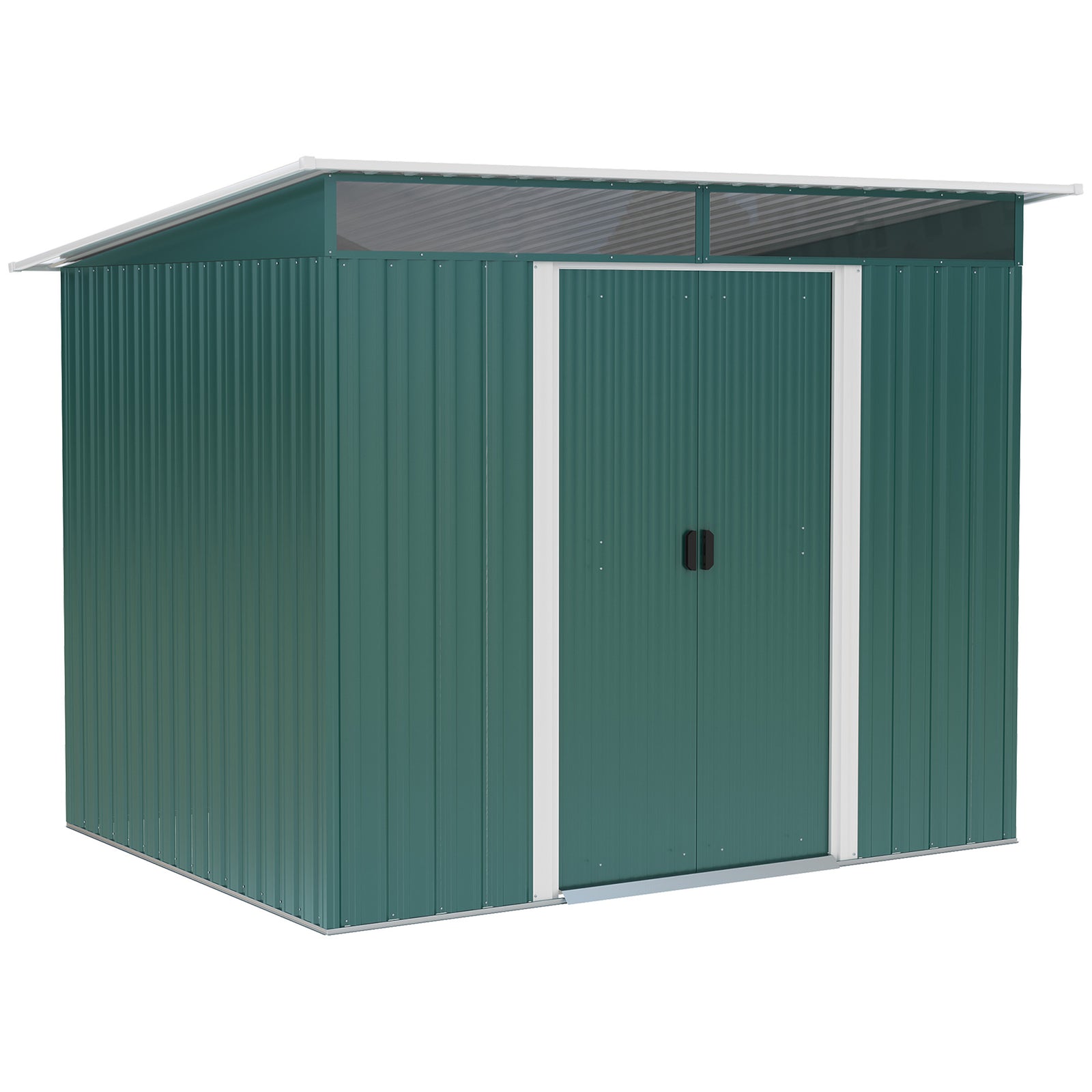 Garden Shed Outdoor Storage Tool Organizer With Double Door | Large | Green