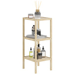 3/4-tier Bathroom Storage Shelving Unit Freestanding Bamboo | Small | Natural