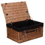 Wicker Double Steamed 51cm Picnic Basket | Black