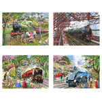 Steaming Along Jigsaws - 4 X 500 Piece Jigsaw Puzzles Multi Pack - For Adults
