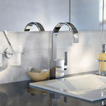 Frosted Glass Tumbler With Non Rust Brass Wall Mount Holder | Polished Chrome
