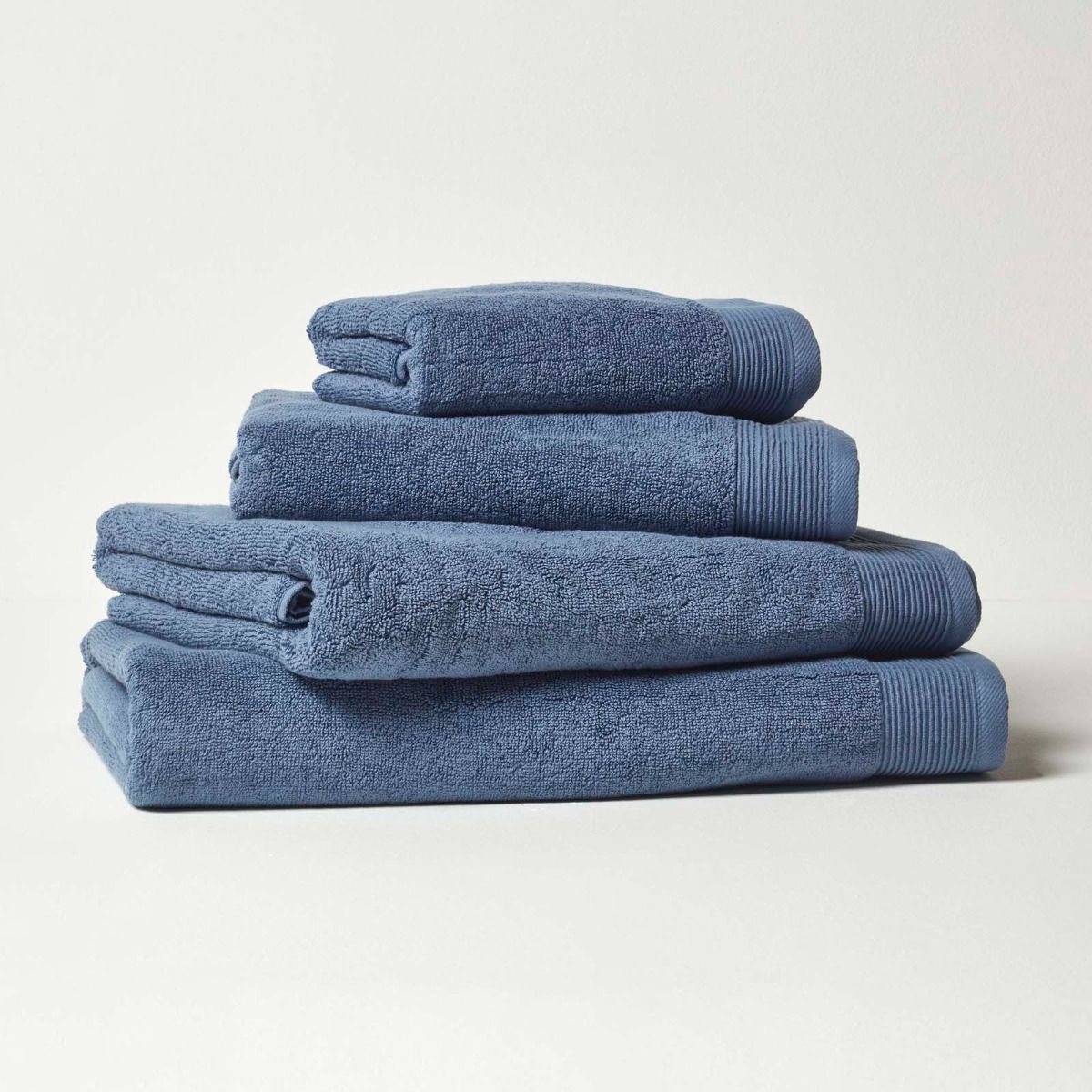 100% Combed Egyptian Cotton 700 Gsm Towels | Face Towel | Denim Blue