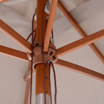 2x1.5m Wooden Patio Umbrella Parasol | Gray