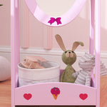 Aiyaplay 360° Rotating Kids Full Length Mirror With Storage Shelf, Hot Pink