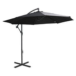 3m Garden Parasol W/ Crank & Base | Black