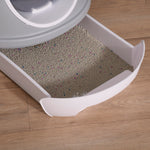 Cat Litter Box Pet Toilet W/ Scoop, Drawer, Skylight | Gray