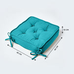 Cotton Dining Chair Booster Cushion | 40cm x 40cm | Teal