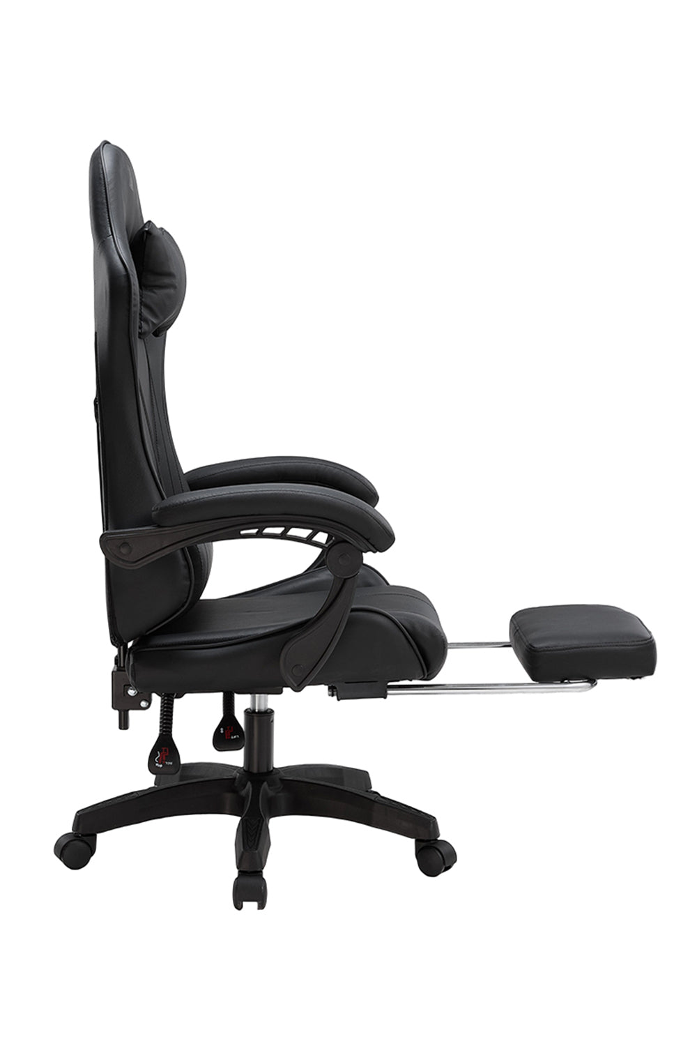 Rgonomic Gaming Chair With Adjustable Height & Backrest Office Computer Chair With Footrest And Pillow | Black