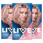 Live Cool Rose Purple Permanent Hair Dye, Lightener + Twist 101 3x