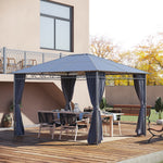 Hardtop Gazebo For Garden Party W/ Polycarbonate Curtains | Medium