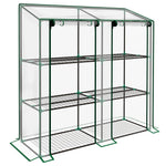 3-tier Mini Greenhouse W/ Roll-up Doors 151x143cm
