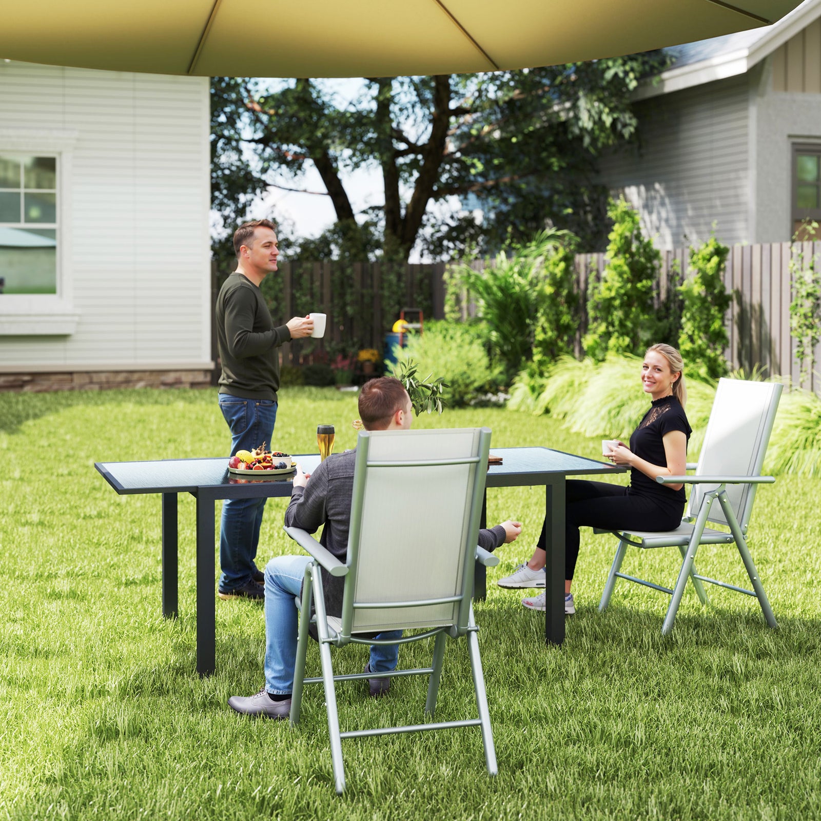 2pcs Folding Chair W/ Breathable Mesh Back And Seat | Light Grey