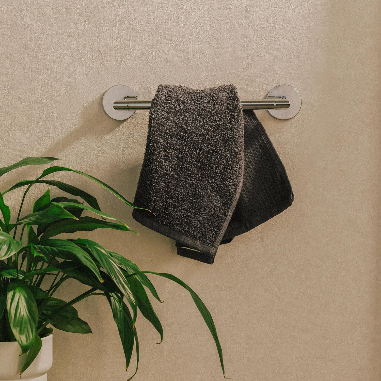 Towel Rail, Self-adhesive, Polished Chrome, 30,5 Cm. Collection Duo Round